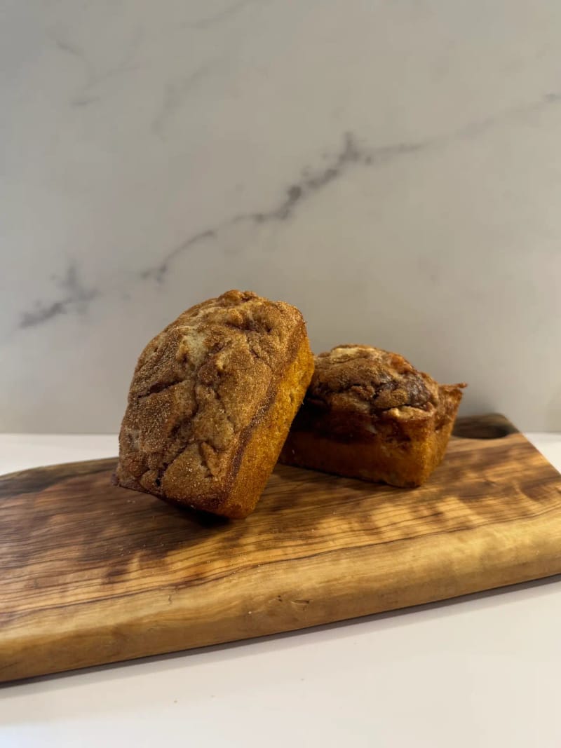Four mini apple cinnamon loaves